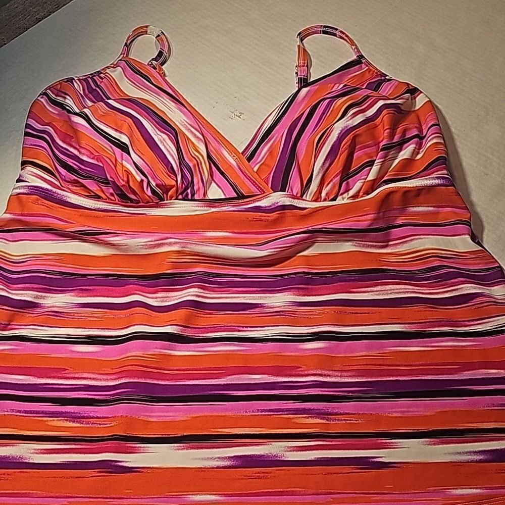 Multi colored tankini top by Catalina size 2X